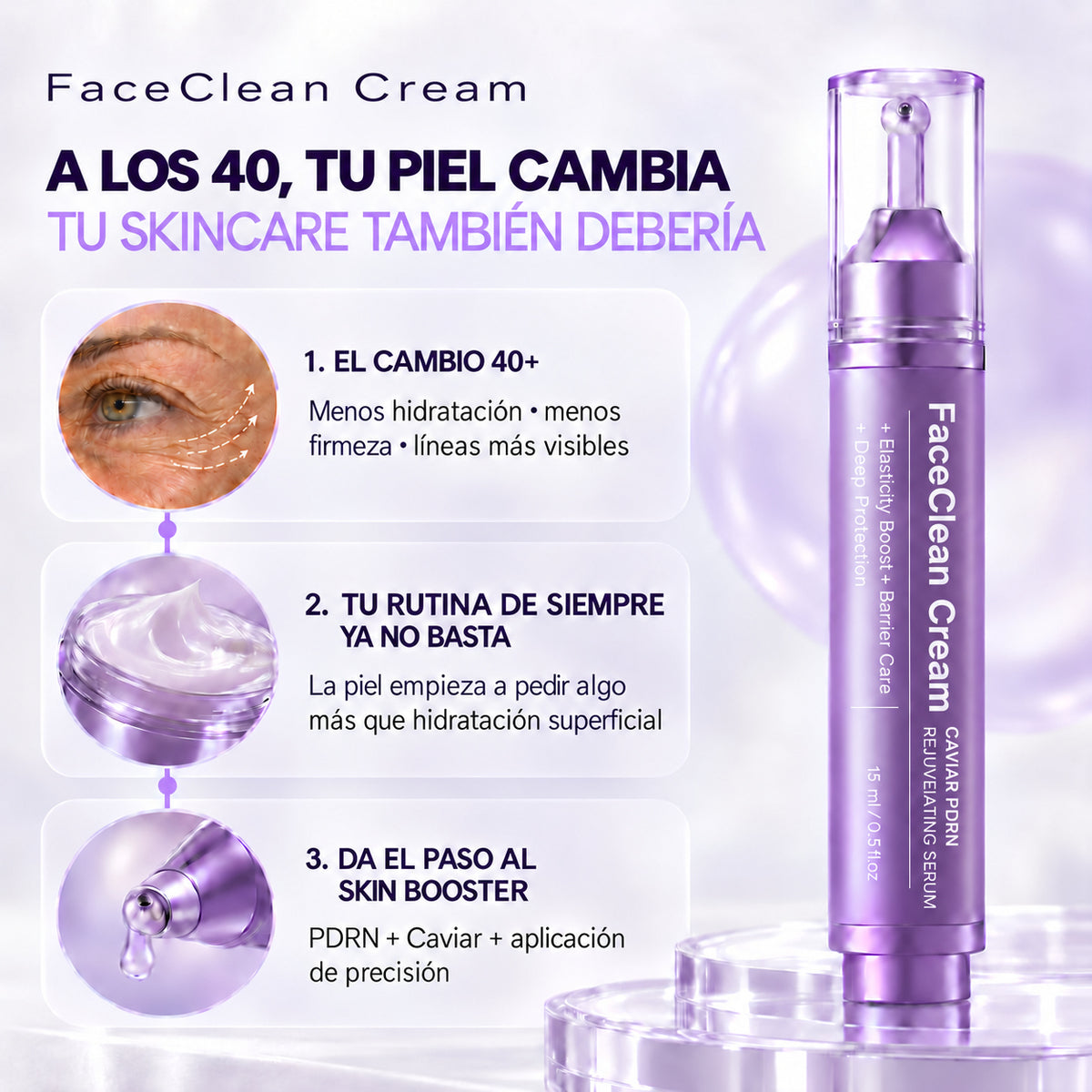 FaceClean Cream® Serum Antiarrugas - PDRN y Caviar — imagen 4